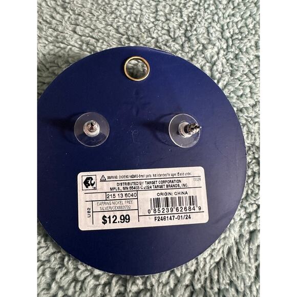 Pearl Crystal Cluster Stud Earrings Silver Tone Nickel Free - Picture 2 of 4